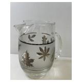 Libby Silver Leaf Glass Pitcher