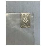 1 GRAM MASONIC SILVER BAR
