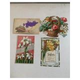 4 Easter Postcards - verry delicate vintage
