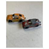 2 Old Die-Cast Metal Cars Tootsie Toy