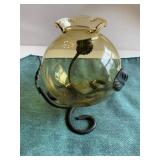 Amber Glass on 3-leaf Rod Iron