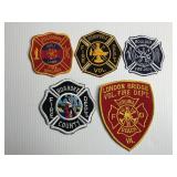 Lot of 5 Vintage Fire Dept. / EMS Patches
