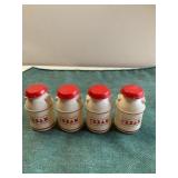 4 Red/White Cream Containers Flexcel USA 2 1/8"