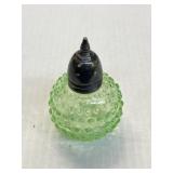 SALT SHAKER URANIUM GLASS STERLING TOP