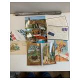 7 Foreign Postcards, 1 Foreign letters