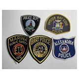 Lot of 5 Vintage Police Patches