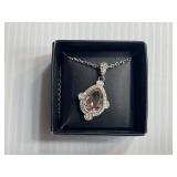 Avon Pink Stone Pendent Necklace *New In Box*