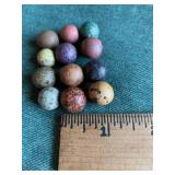 12 Clay Marbles 1/2"
