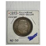 1893 Columbian Chicago Half Dollar AU50