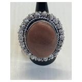 Ring Size 7 German Silver Red Jasper?