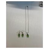 925 16" Necklace w/Charm & earrings