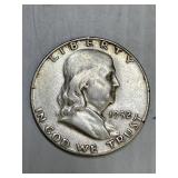 1952 S  Franklin Silver Half Dollar