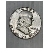 1953 D  Franklin Silver Half Dollar