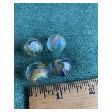 4 Multicolor Swirl Marbles 5/8"