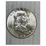 1955 BU Key Date Franklin Silver Half Dollar
