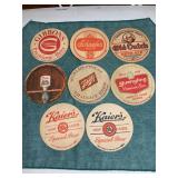 8 Beer Coasters round Vintage Various Beer brands