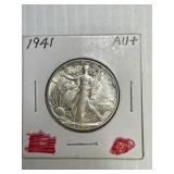 1941 AU+Liberty Walker 50cent High Grade