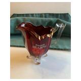 Ruby Red Flash Cut Etched Antique Souvenir Handle