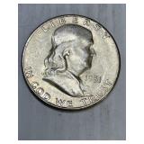 1951 S BU  Franklin Silver Half Dollar