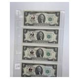 4-$2 Consecutive Serial Stamped ClintonvillePA