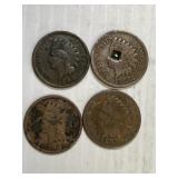 1898, 1889, 1906, & 1907 Indian Cents