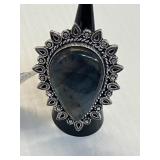 Ring Size 8 German Silver-Labarodorite?
