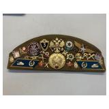 Russian Military hat w/service pins & badges