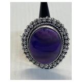 Ring Size 8 German Silver-Banded agate