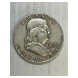 1957 D  Franklin Silver Half Dollar