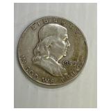 1959 D Franklin Silver Half Dollar