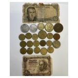 Foreign Coins & Paper Money Lot
