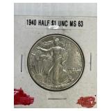 1940 ms63Liberty Walker 50cent High Grade