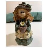 Ceramic Girl in Gardening dress & apron