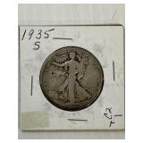 1935-S Walking Liberty Silver Dollar