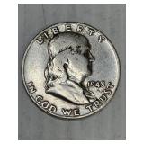 1948 D Franklin Silver Half Dollar