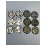 12 35% SIlver War Nickels