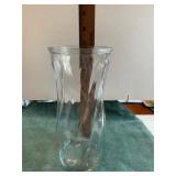 Clear Glass Swirl patterned Vase w#7 on bottom