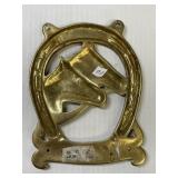 Brass horseshoe w/horses