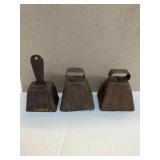 3 metal bells