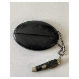 Vintage Change Purse with Change/Chain/Knife Wheat