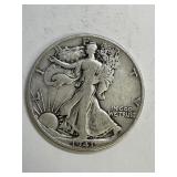 1941 S Walking Liberty Silver Half Dollar