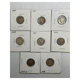8 Mercury Silver Dimes
