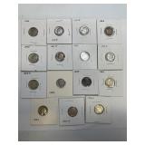 15 Different Date Roosevelt Silver Dimes