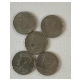 5 Kennedy bicentennial Half Dollars