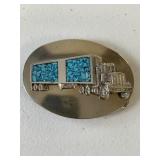 Belt Buckle Turquoise Trucker