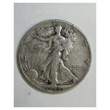 1945 D Walking Liberty Silver Half Dollar