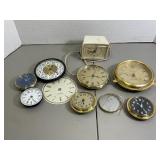 Box Lot of Vintage Clocks & Clock Parts