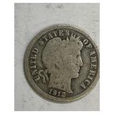 1912 Barber Silver Dime