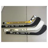 Lot of 4 Pittsburgh Penguins Mini Hockey Sticks