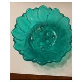 Heavy Emerald Green Translucent Scalloped Glass